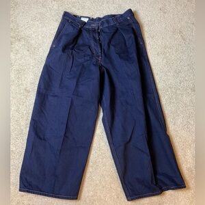 Dries Van Noten Cropped Jeans, Size 40, Dark Blue​​​​